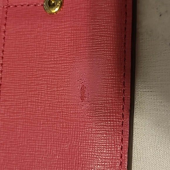 Coach Pink Saffiano Leather Pink Bifold Soft Wallet  GUC - Picture 6 of 10